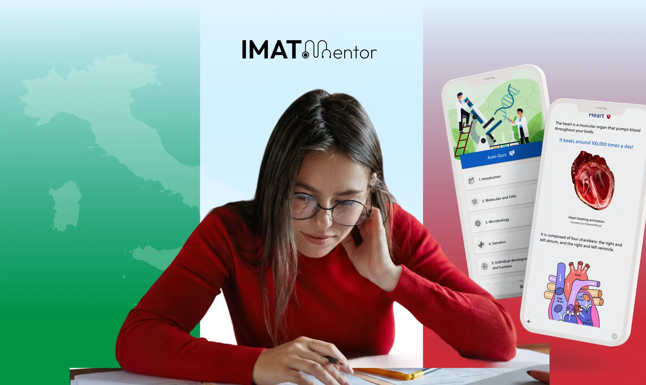 IMAT Mentor exam preparation platform preview for students preparing for the IMAT