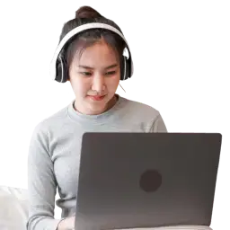 Student attending IMAT trio mentoring online